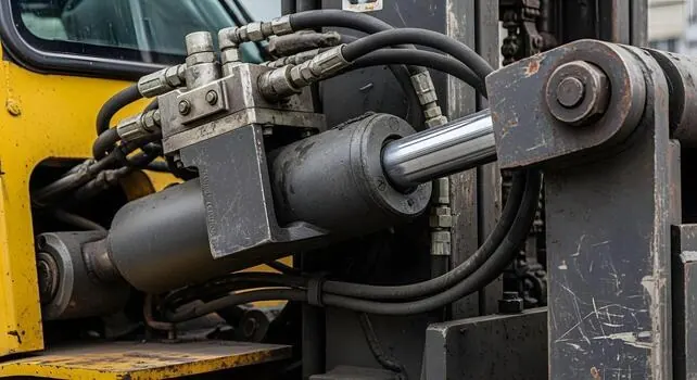 Hydraulikzylinder an einer Baumaschine
